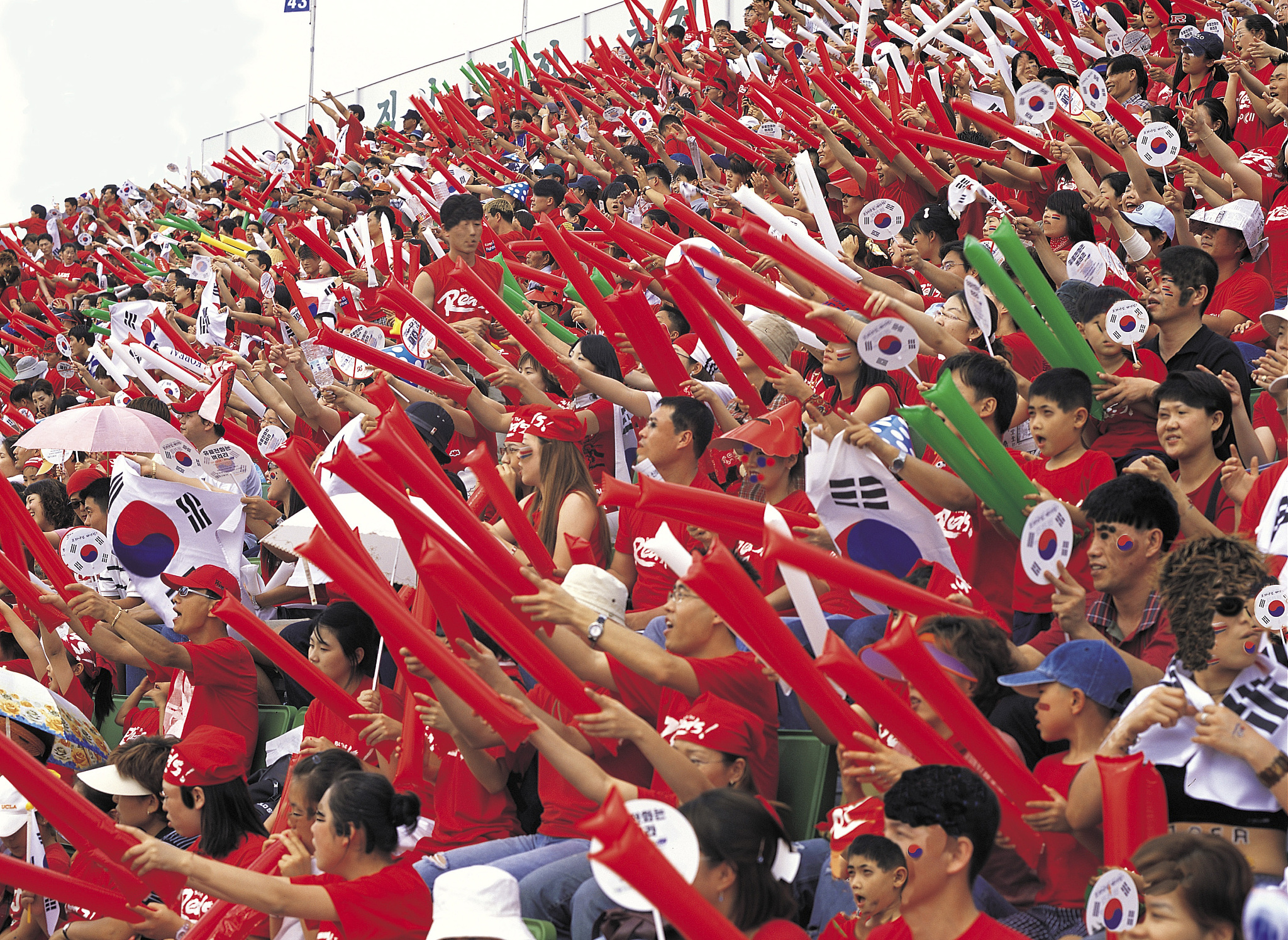 球场外粉丝热情欢呼球队取得胜利